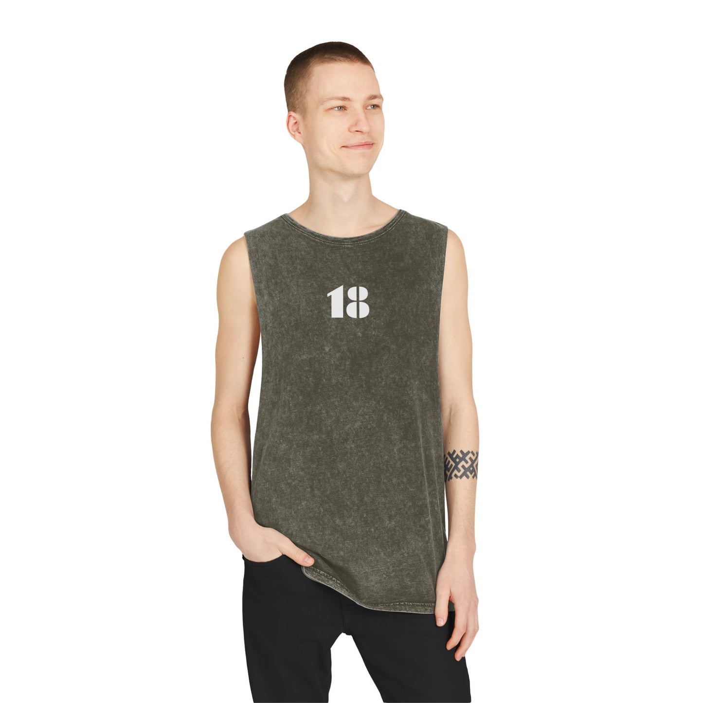 "18" Logo Stonewash Tank Top — Unisex