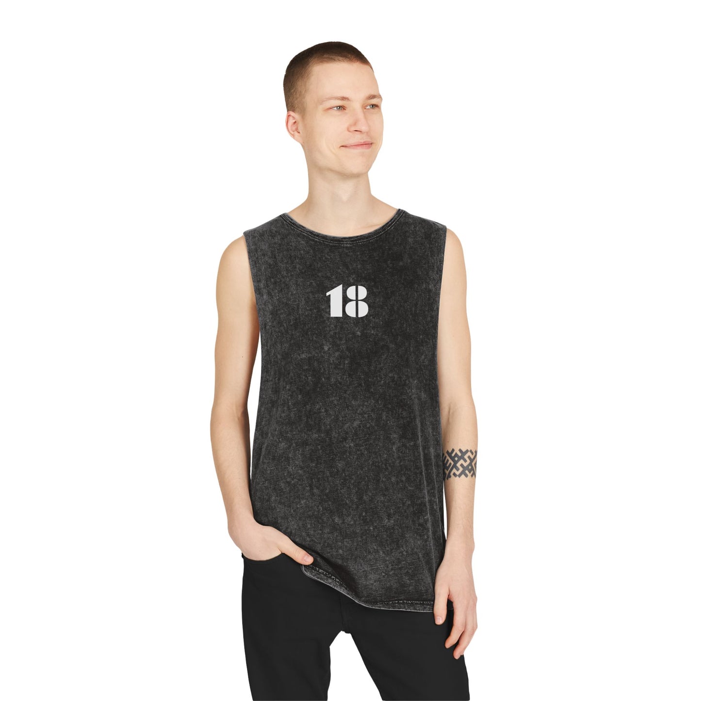 "18" Logo Stonewash Tank Top — Unisex