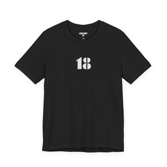 "18" Logo Tee — Unisex T-Shirt (Embroidery)